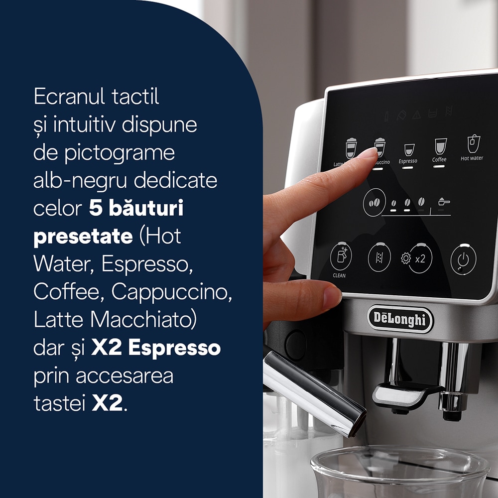 Espressor automat DELONGHI Magnifica Start ECAM220.80.SB, 1.8l, 1450W, 15 bar, argintiu-negru