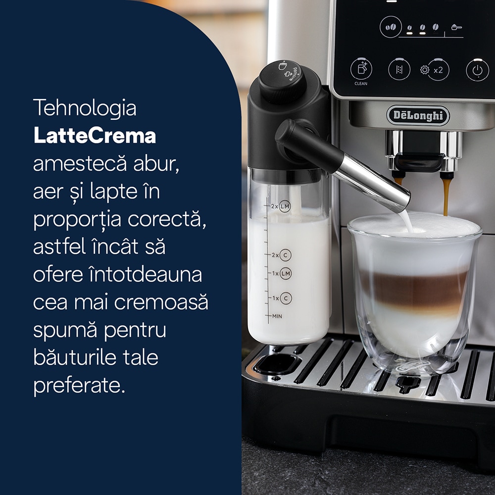 Espressor automat DELONGHI Magnifica Start ECAM220.80.SB, 1.8l, 1450W, 15 bar, argintiu-negru