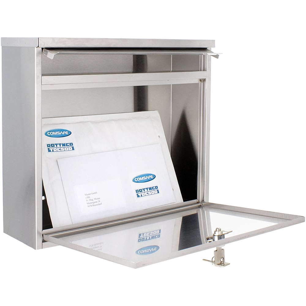 Cutie postala ROTTNER Hochhaus II, Inchidere cheie, 115 x 360 x 315 mm, inox