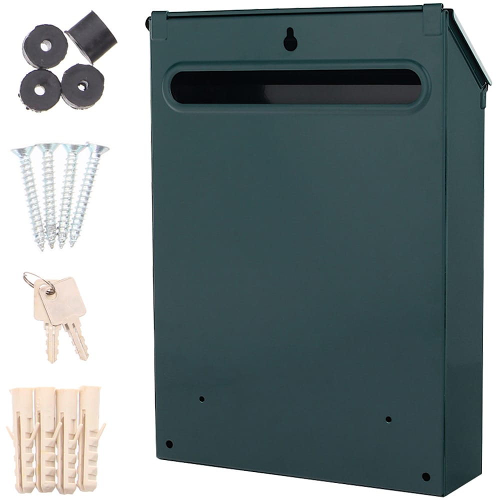 Cutie postala ROTTNER Udine, Inchidere cheie, 70 x 215 x 300 mm, verde