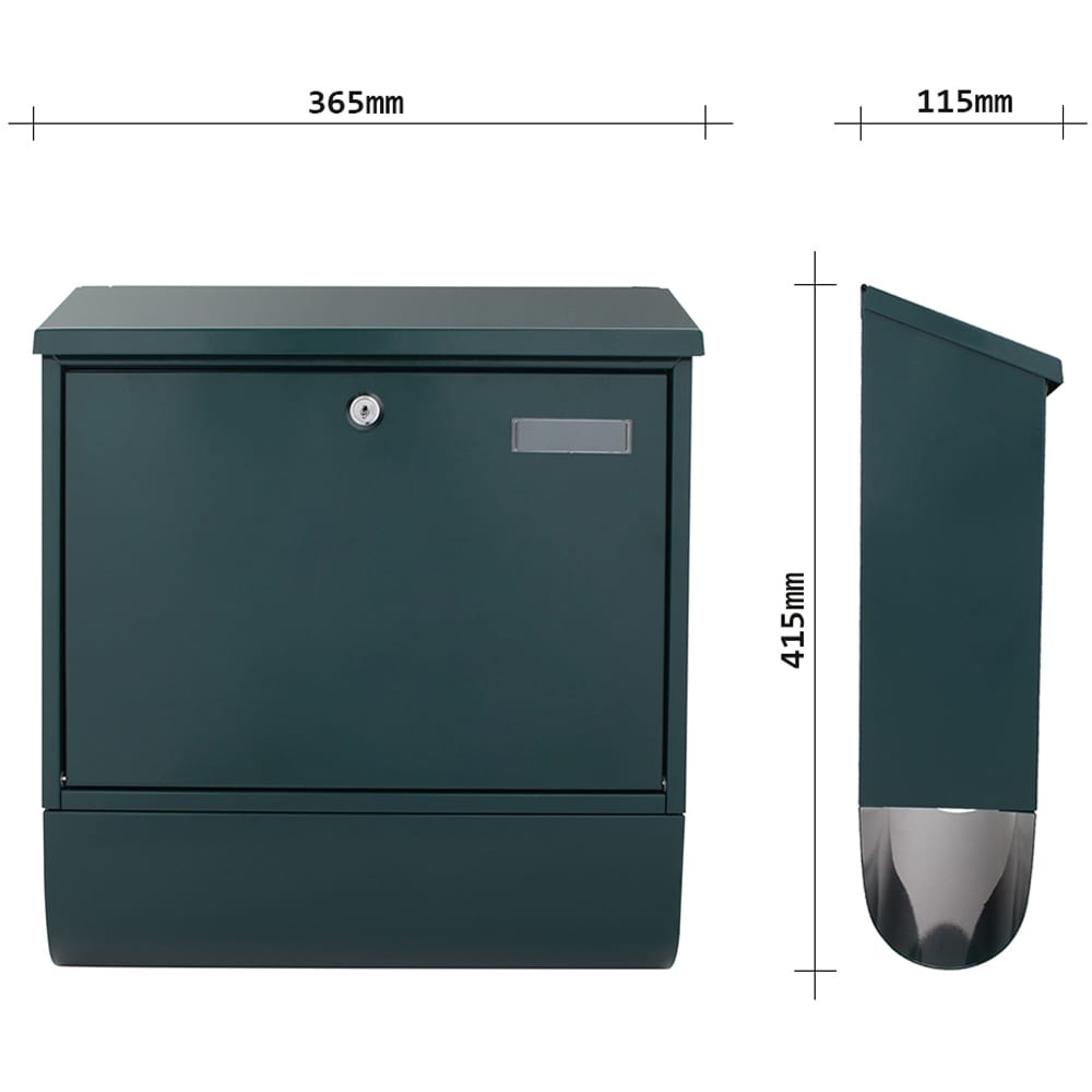 Cutie postala ROTTNER Villa Spezial, Inchidere cheie, 115 x 365 x 415 mm, verde