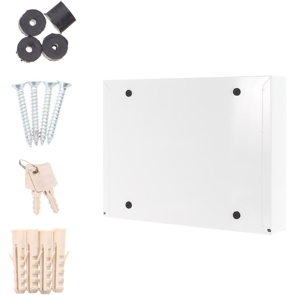 Cutie postala ROTTNER Imola, Inchidere cheie, 60 x 320 x 240 mm, alb