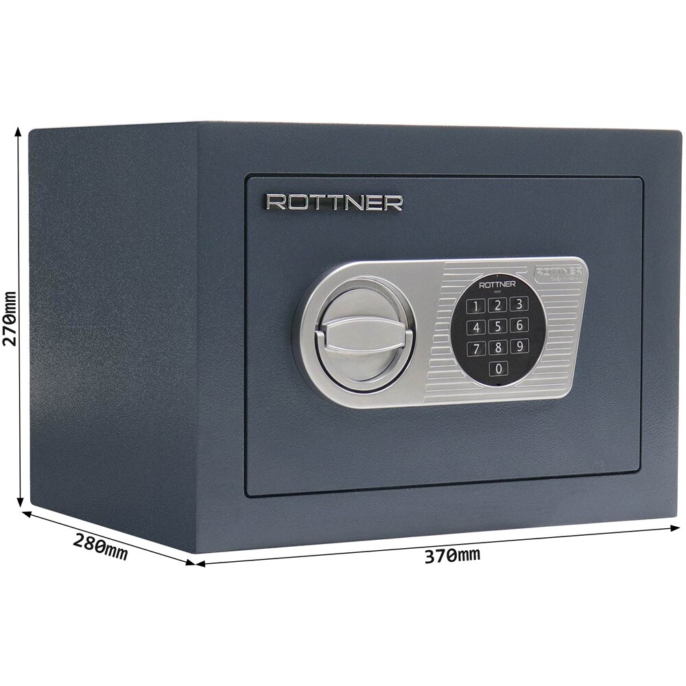 Seif certificat antiefractie ROTTNER Samoa 26, Inchidere electronica, 280 x 370 x 270 mm, antracit