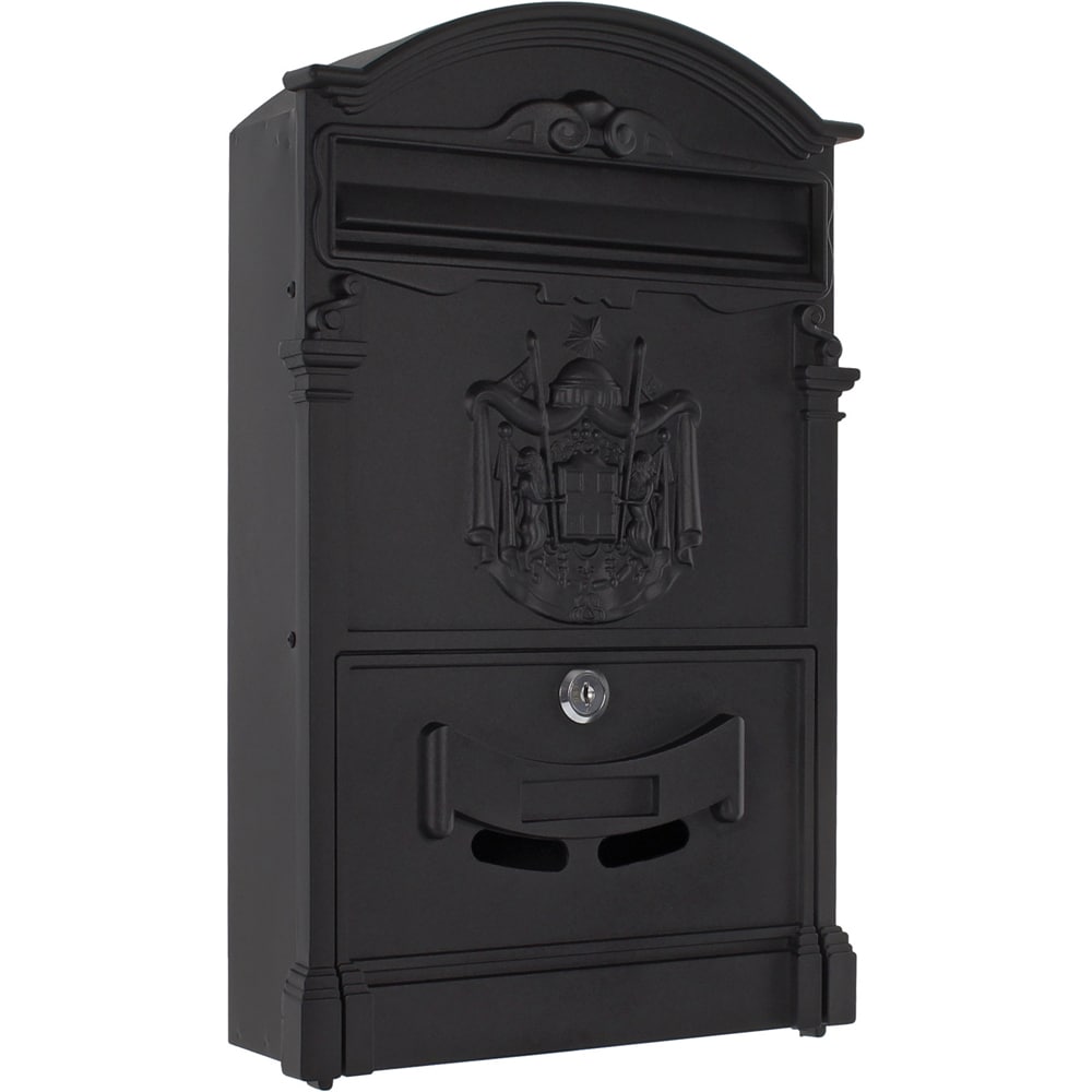 Cutie postala ROTTNER Ashford, Inchidere cheie, 90 x 260 x 410 mm, negru