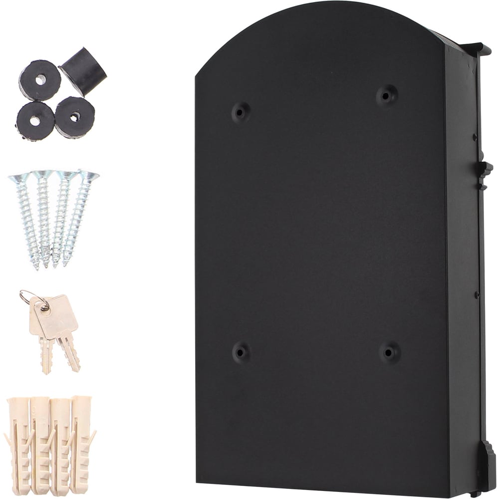 Cutie postala ROTTNER Ashford, Inchidere cheie, 90 x 260 x 410 mm, negru