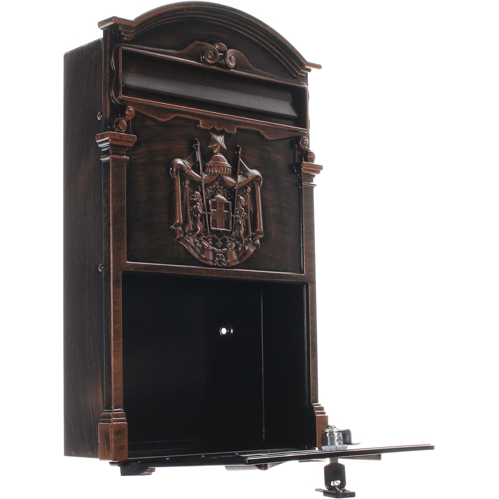 Cutie postala ROTTNER Ashford, Inchidere cheie, 90 x 260 x 410 mm, maro