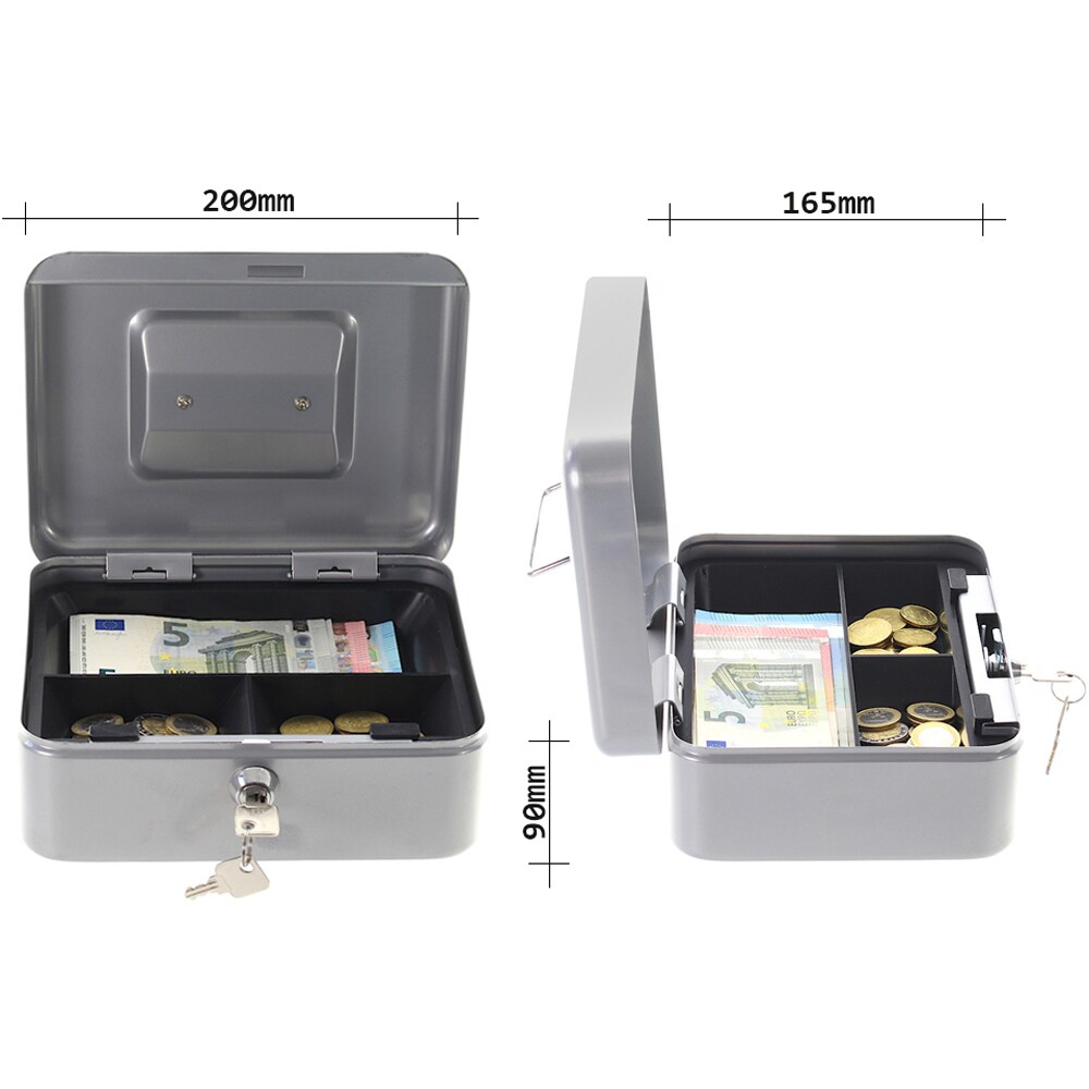 Caseta de valori ROTTNER Star Cash 2, Inchidere cheie, 165 x 200 x 90 mm, argintiu