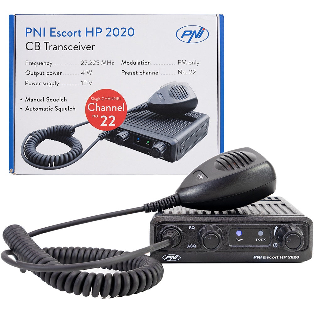 Statie radio CB PNI Escort HP 2020, 4W, ASQ reglabil, FM