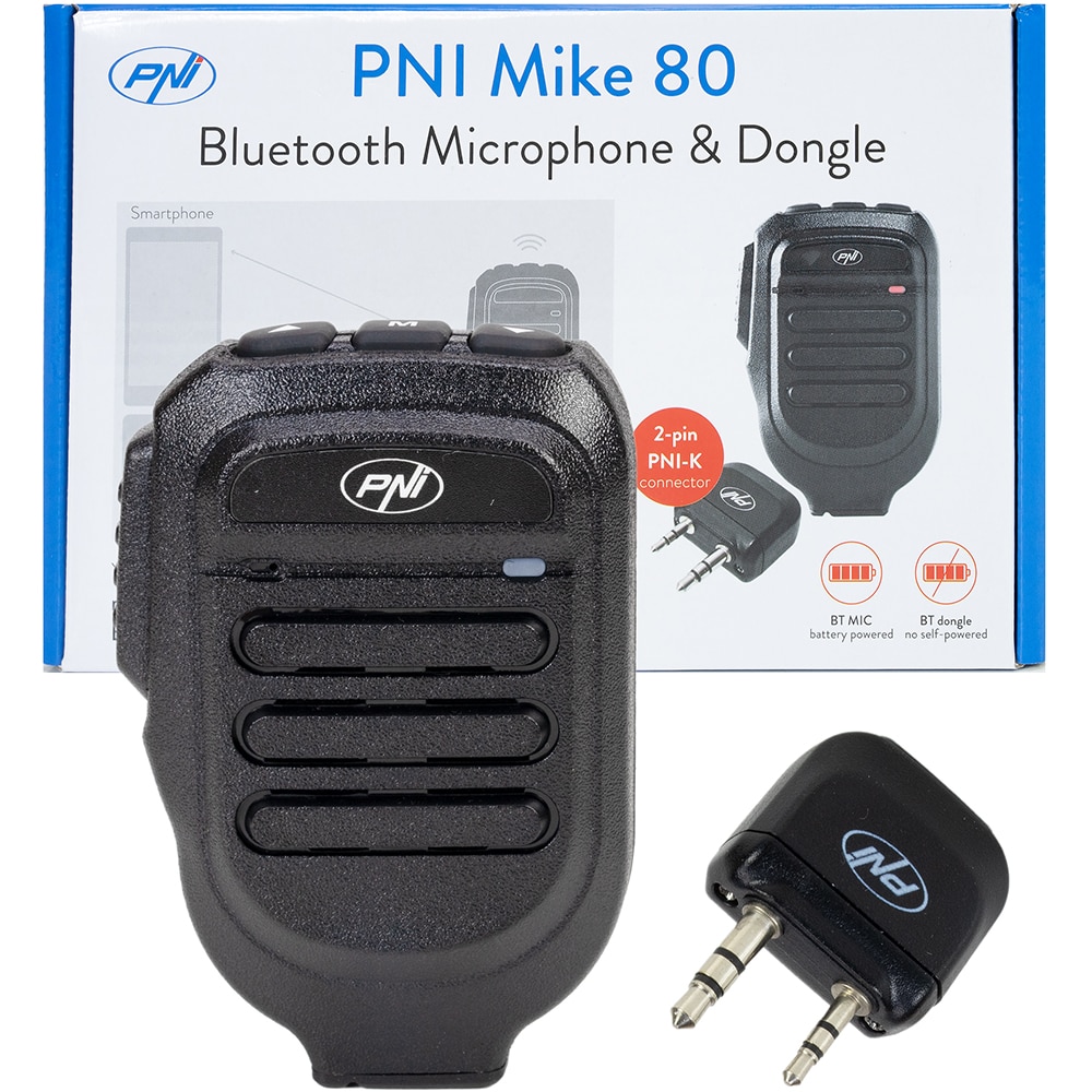 Microfon cu 2 pini pentru statie radio PNI MIKE 80, Bluetooth