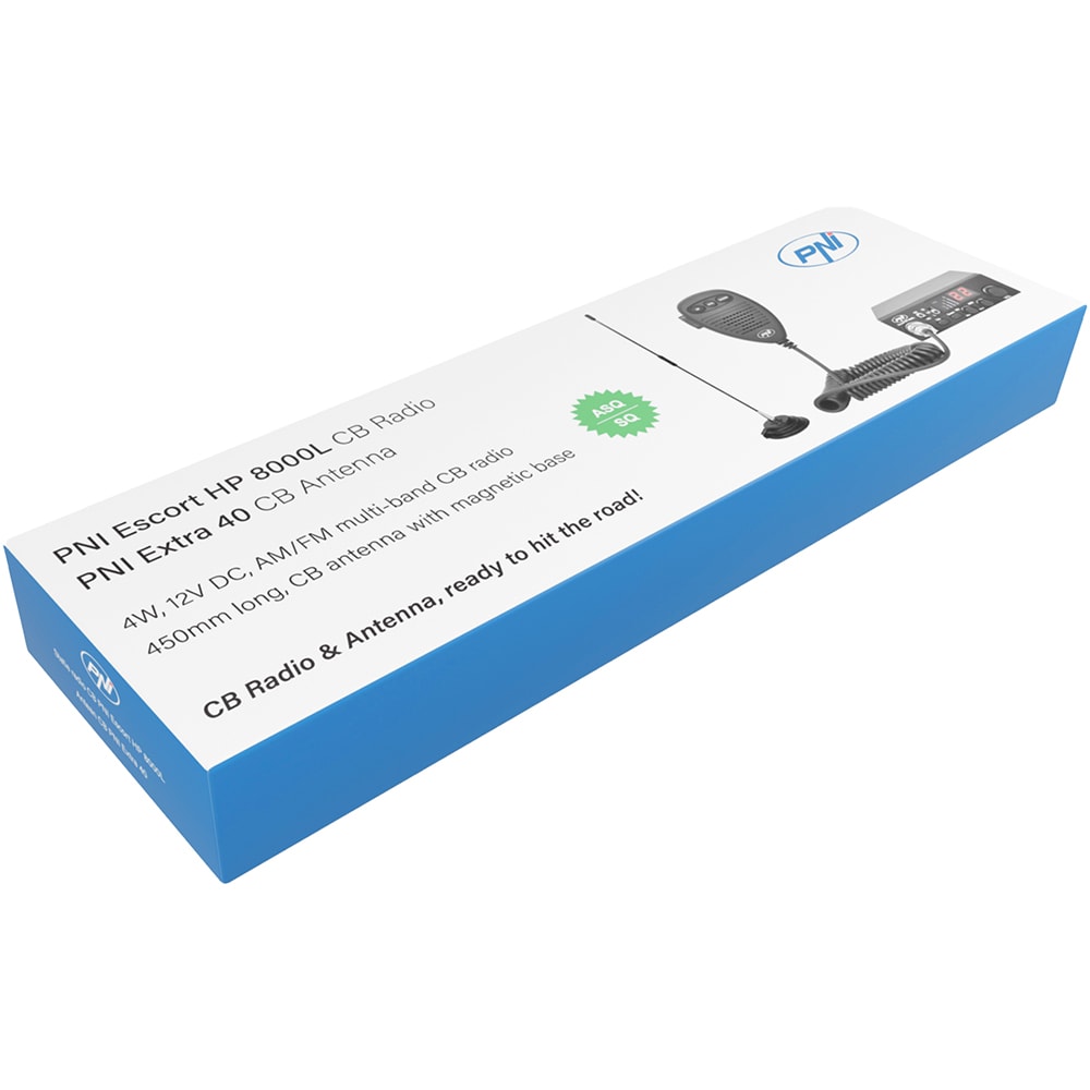 Kit statie CB PNI HP8000L ASQ + antena Extra 40 cu magnet