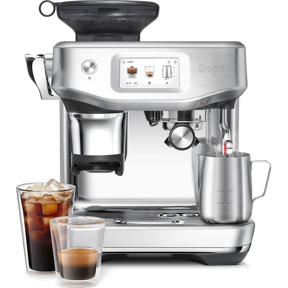 Espressor manual SAGE Barista Touch Impress SES882BSS, 2l, 1700W, 14 bar, sistem ThermoJet, argintiu