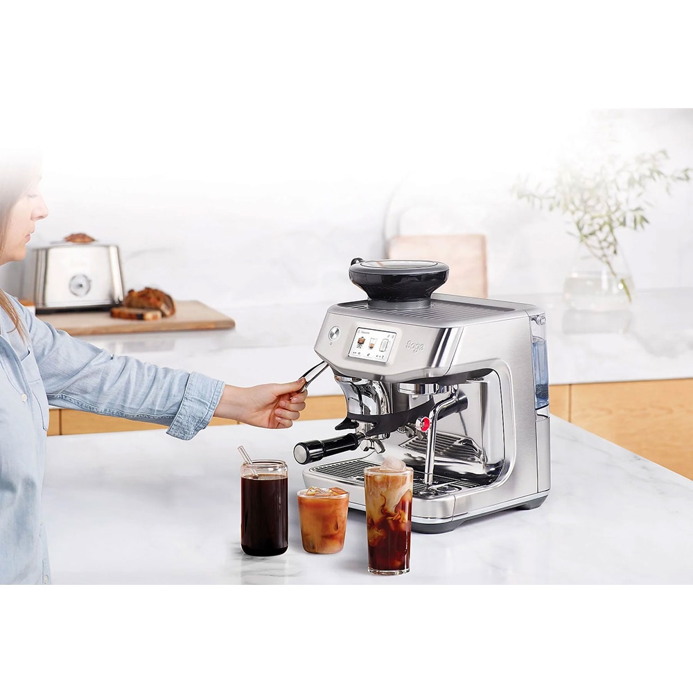 Espressor manual SAGE Barista Touch Impress SES882BSS, 2l, 1700W, 14 bar, sistem ThermoJet, argintiu