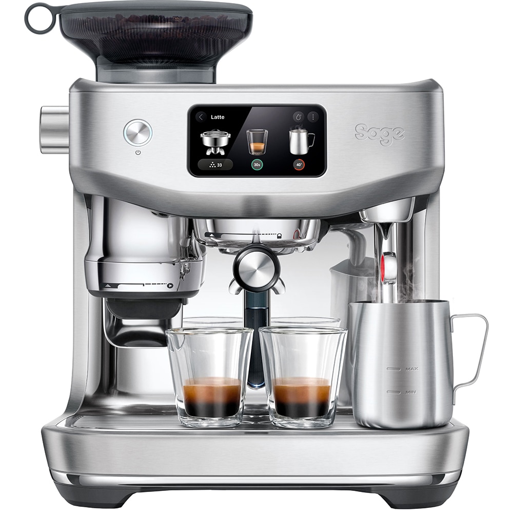 Espressor manual SAGE Oracle Jet SES985BSS, 2.3l, 1600W, 15 bar, Functia Auto Queue, argintiu