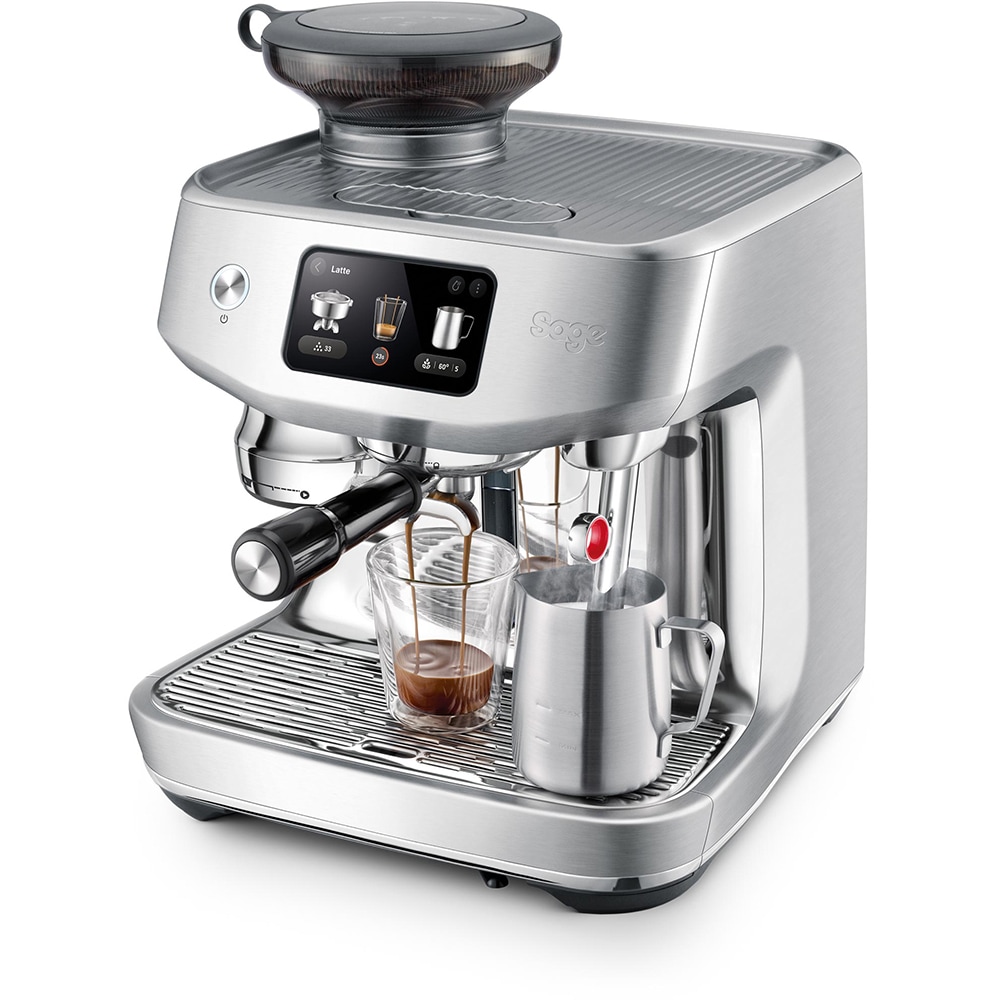 Espressor manual SAGE Oracle Jet SES985BSS, 2.3l, 1600W, 15 bar, Functia Auto Queue, argintiu