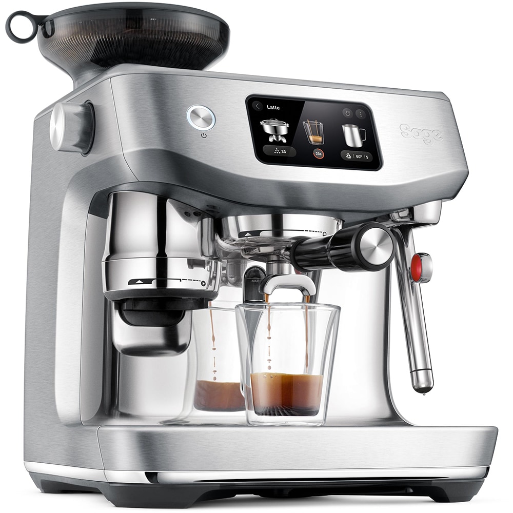 Espressor manual SAGE Oracle Jet SES985BSS, 2.3l, 1600W, 15 bar, Functia Auto Queue, argintiu
