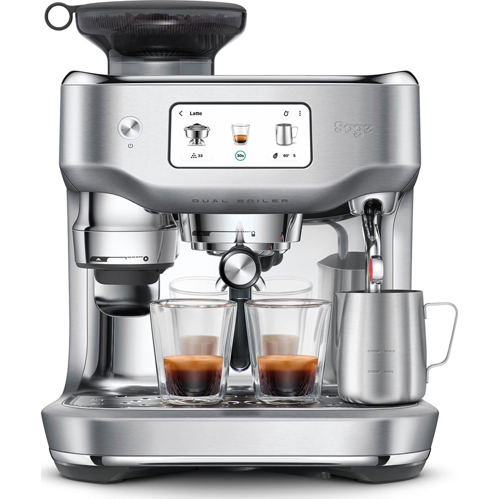 Espressor manual SAGE Oracle Dual Boiler SES995BSS, 2.3l, 1900W, 14 bar, sistem Auto Dial-In, argintiu