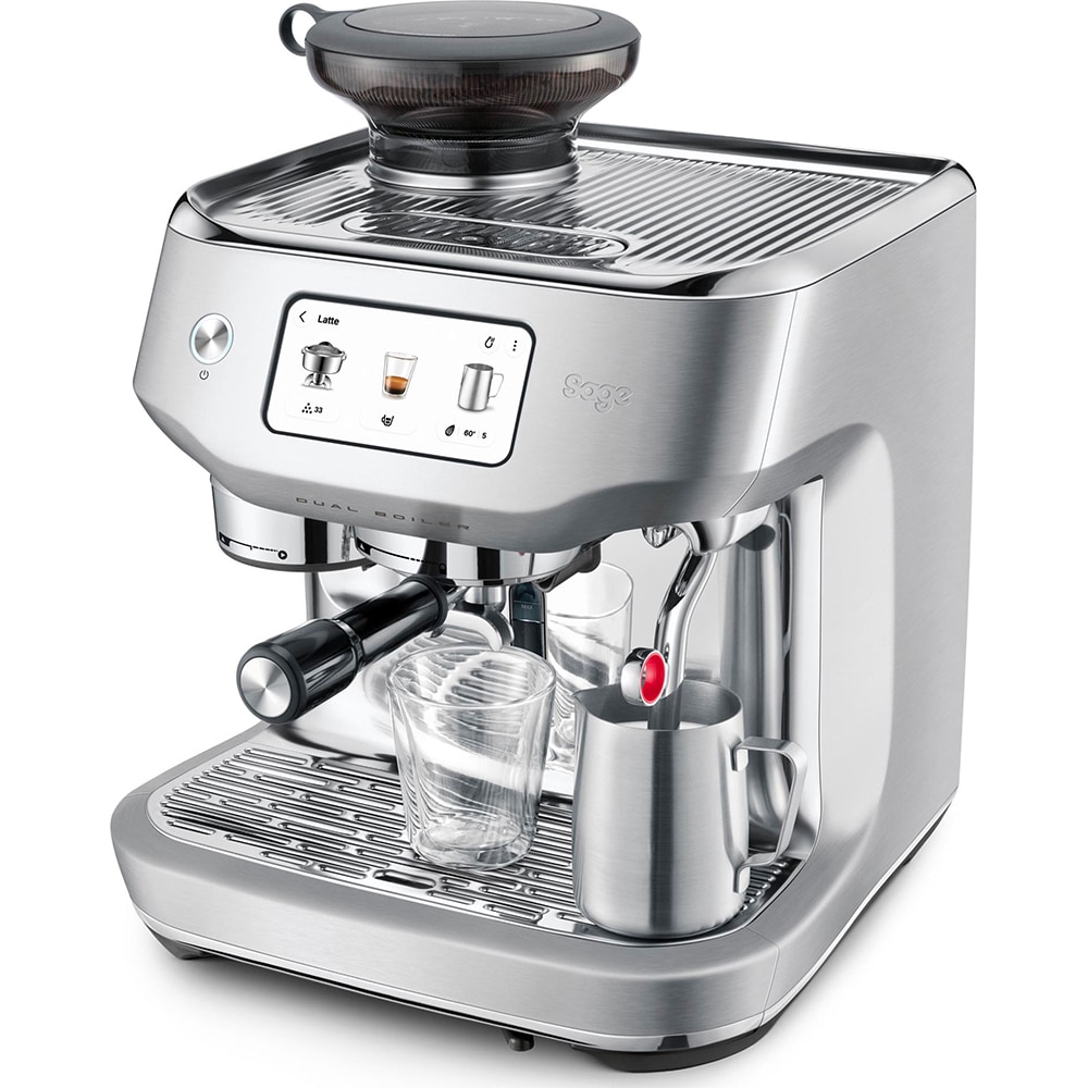 Espressor manual SAGE Oracle Dual Boiler SES995BSS, 2.3l, 1900W, 14 bar, sistem Auto Dial-In, argintiu