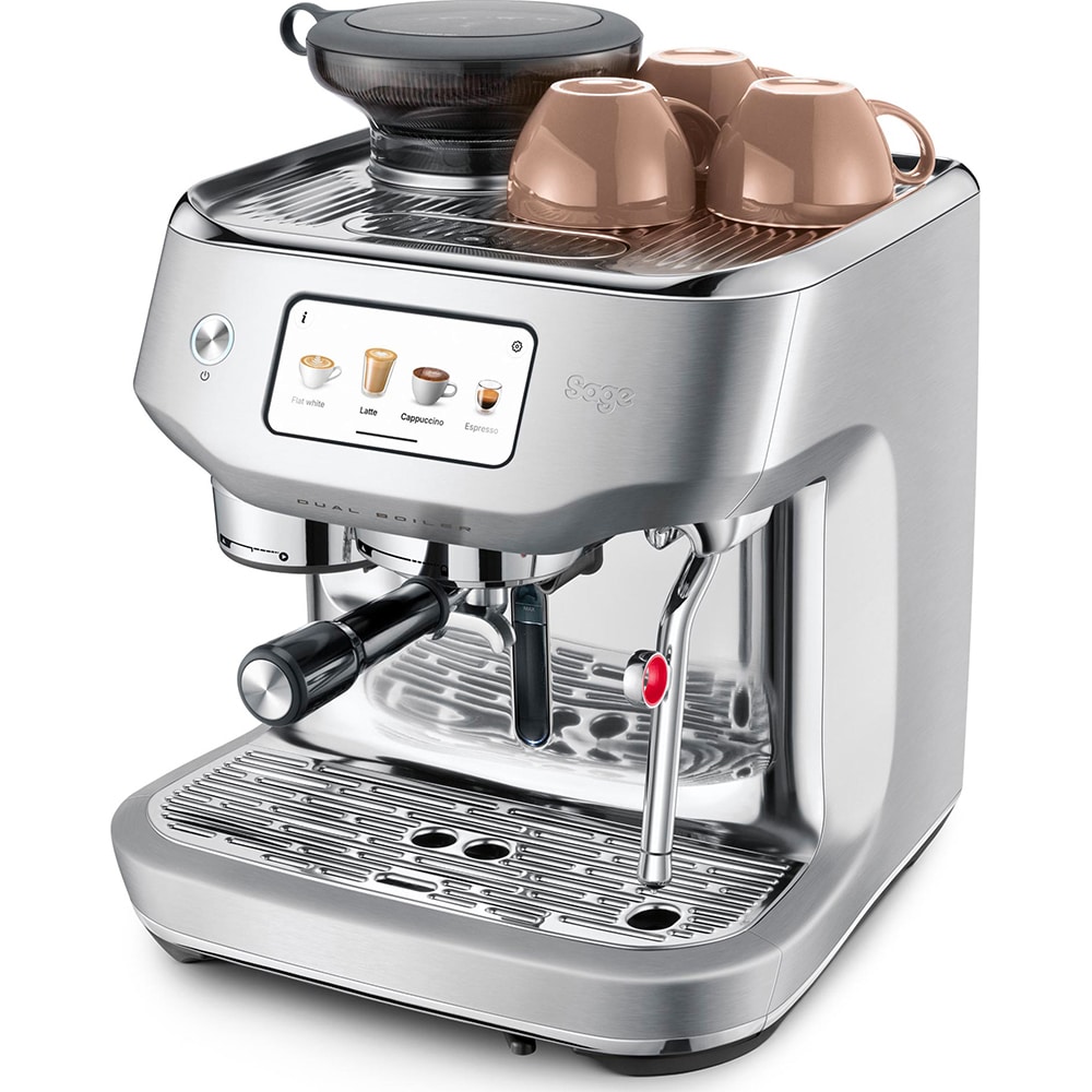 Espressor manual SAGE Oracle Dual Boiler SES995BSS, 2.3l, 1900W, 14 bar, sistem Auto Dial-In, argintiu