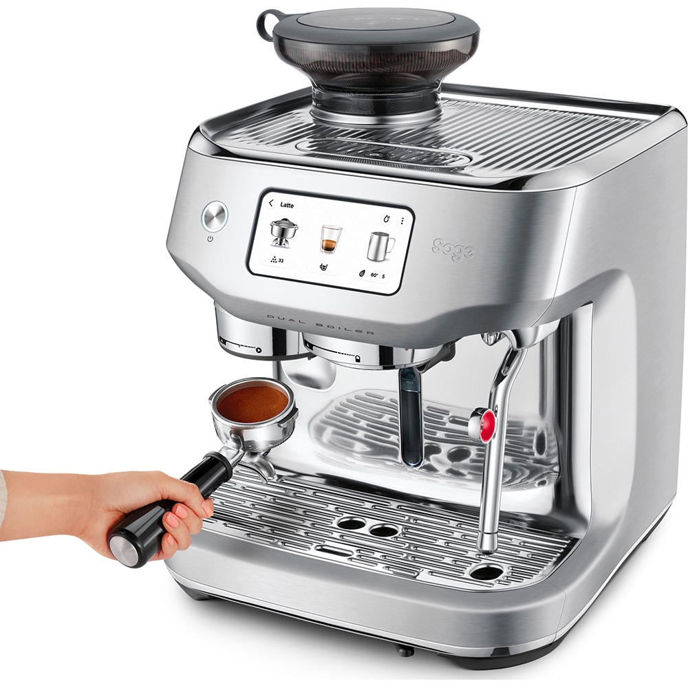 Espressor manual SAGE Oracle Dual Boiler SES995BSS, 2.3l, 1900W, 14 bar, sistem Auto Dial-In, argintiu
