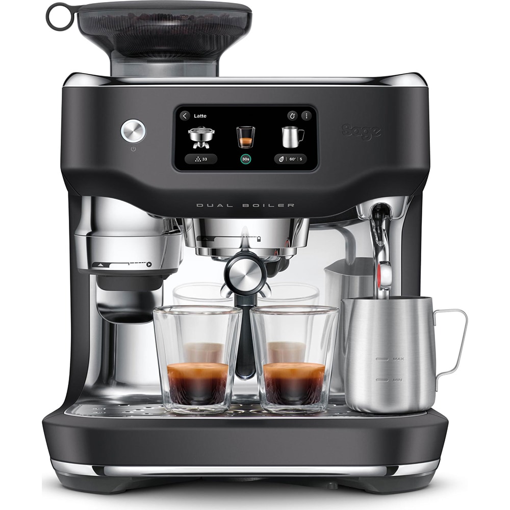 Espressor manual SAGE Oracle Dual Boiler SES995BTR, 2.3l, 1900W, 14 bar, sistem Auto Dial-In, negru