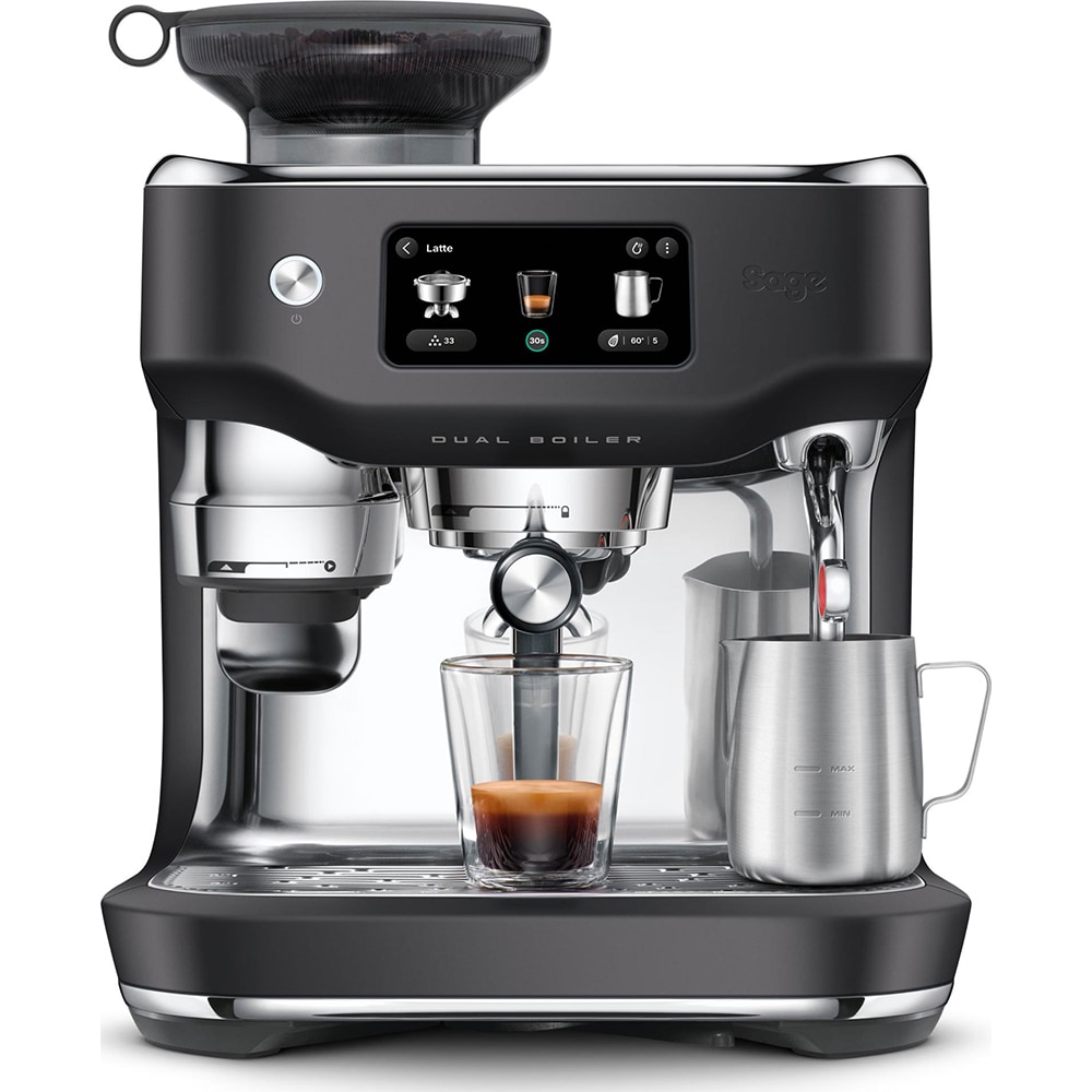 Espressor manual SAGE Oracle Dual Boiler SES995BTR, 2.3l, 1900W, 14 bar, sistem Auto Dial-In, negru