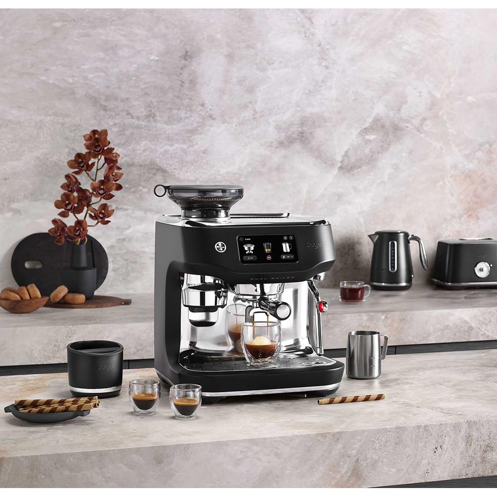 Espressor manual SAGE Oracle Dual Boiler SES995BTR, 2.3l, 1900W, 14 bar, sistem Auto Dial-In, negru