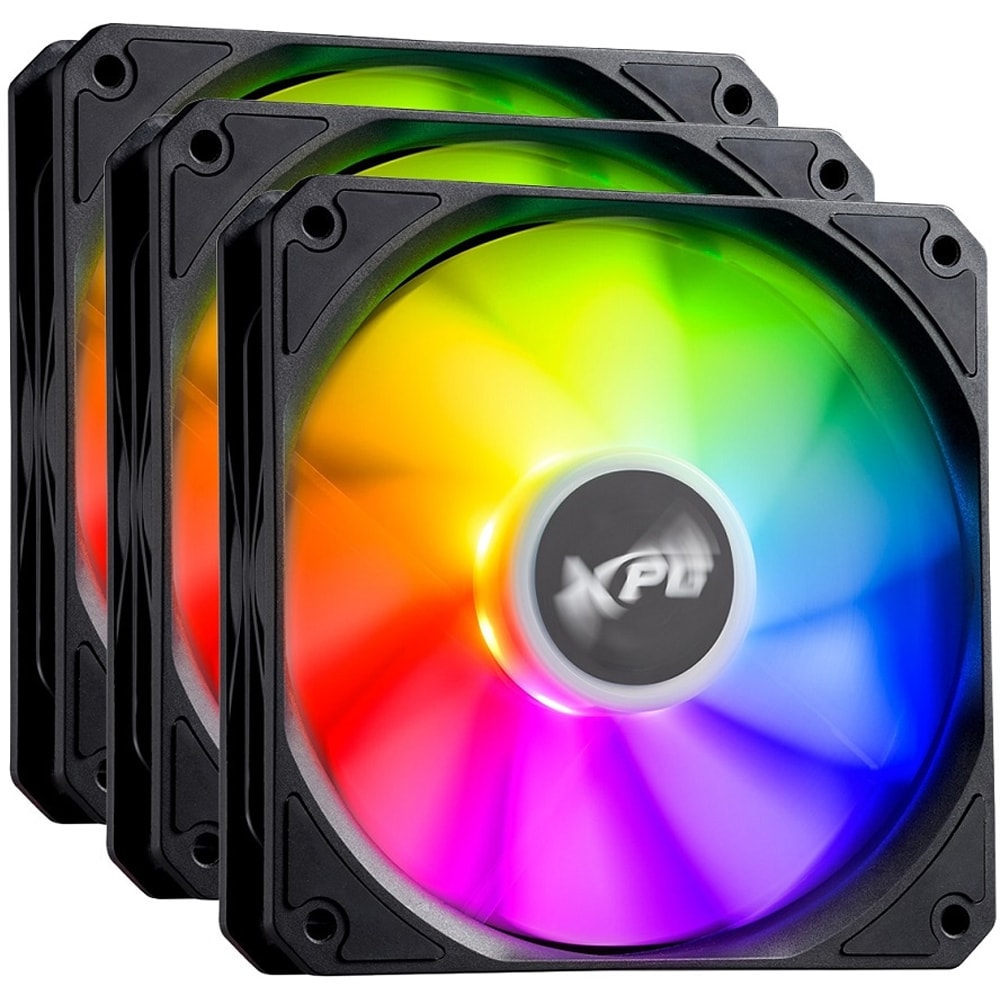 Set 3 ventilatoare PC XPG Vento R 120 ARGB PWM, 120mm, negru