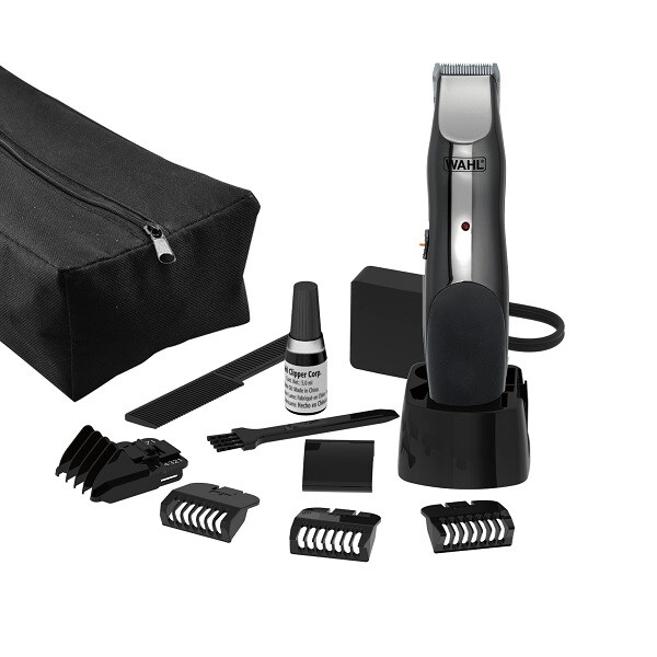 Set de ingrijire faciala WAHL GroomsMan 9918-1416, acumulator, 60 min autonomie, 5 accesorii, gri