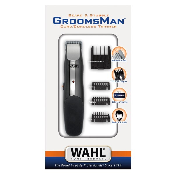 Set de ingrijire faciala WAHL GroomsMan 9918-1416, acumulator, 60 min autonomie, 5 accesorii, gri