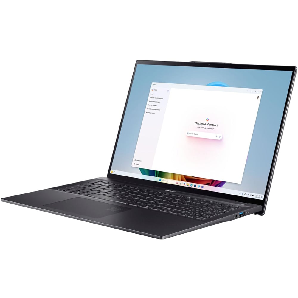 Laptop ACER Swift 16 AI OLED SF16-51-70WV, Intel Core Ultra 7 258V pana la 4.8GHz, 16" WQXGA+, 32GB, SSD 1TB, Intel Arc Graphics, Windows 11 Home, Ice Black