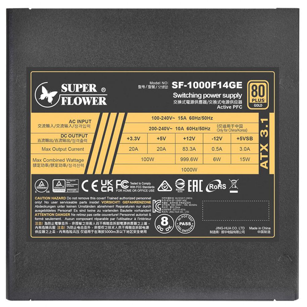 Sursa PC SUPER FLOWER Leadex III Gold Up, 1000W, 140mm, 80 Plus Gold, Full Modular