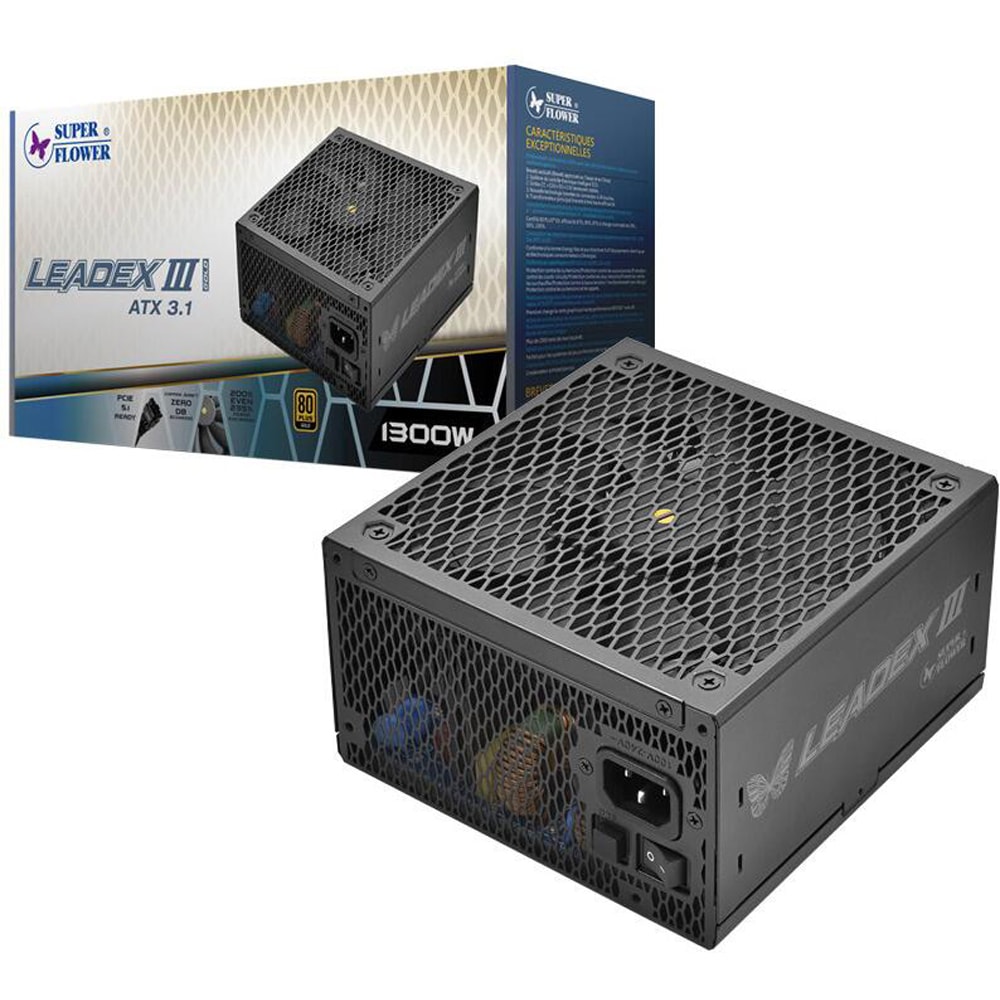 Sursa PC SUPER FLOWER Leadex III GL Gold Up, 1300W, 140mm, 80 Plus Gold, Full Modular