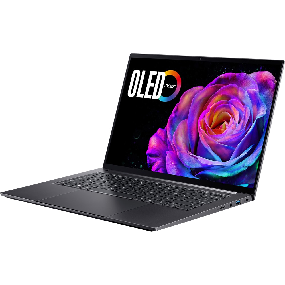 Laptop ACER Swift 14 AI OLED SFX14-61G-R46Y, AMD Ryzen AI 7 350 pana la 5.0GHz, 14.5" 2.8K Touch, 32GB, SSD 1TB, NVIDIA GeForce RTX 5050 8GB, Windows 11 Home, Titanium Gray