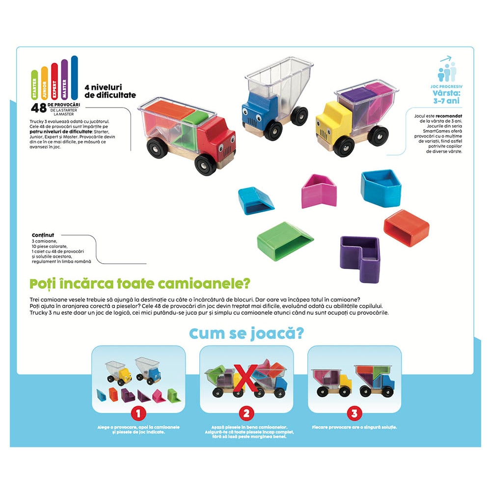 Joc educativ SMART GAMES Trucky 3 SG035RO, 3 ani+, 1 jucator