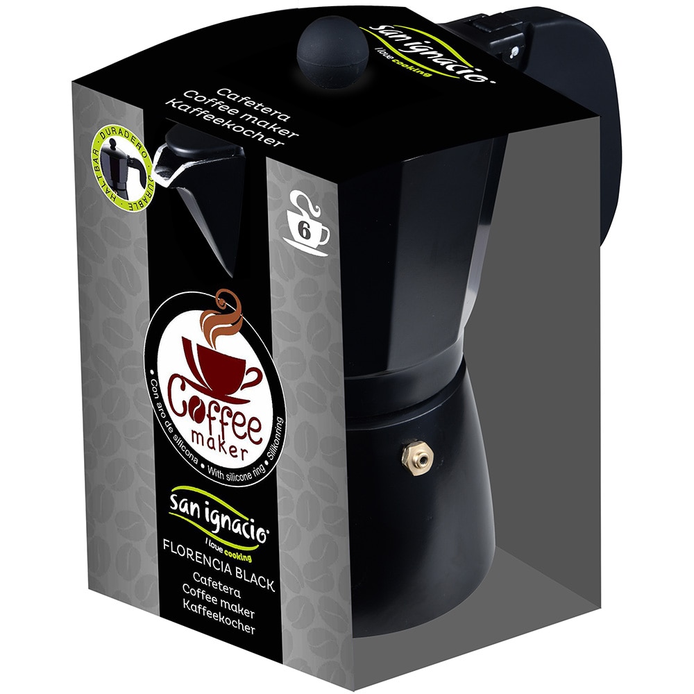 Espressor aragaz SAN IGNACIO Florencia SG-3516, 6 cesti, aluminiu, negru