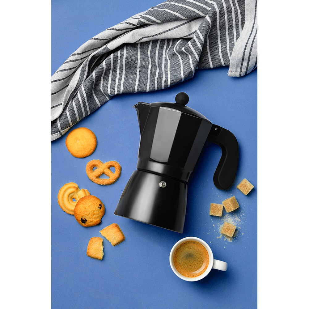 Espressor aragaz SAN IGNACIO Florencia SG-3516, 6 cesti, aluminiu, negru