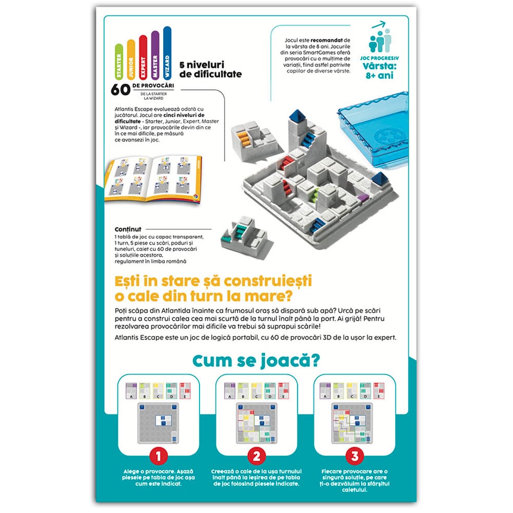 Joc educativ SMART GAMES Atlantis Escape SG442RO, 8 ani+, 1 jucator