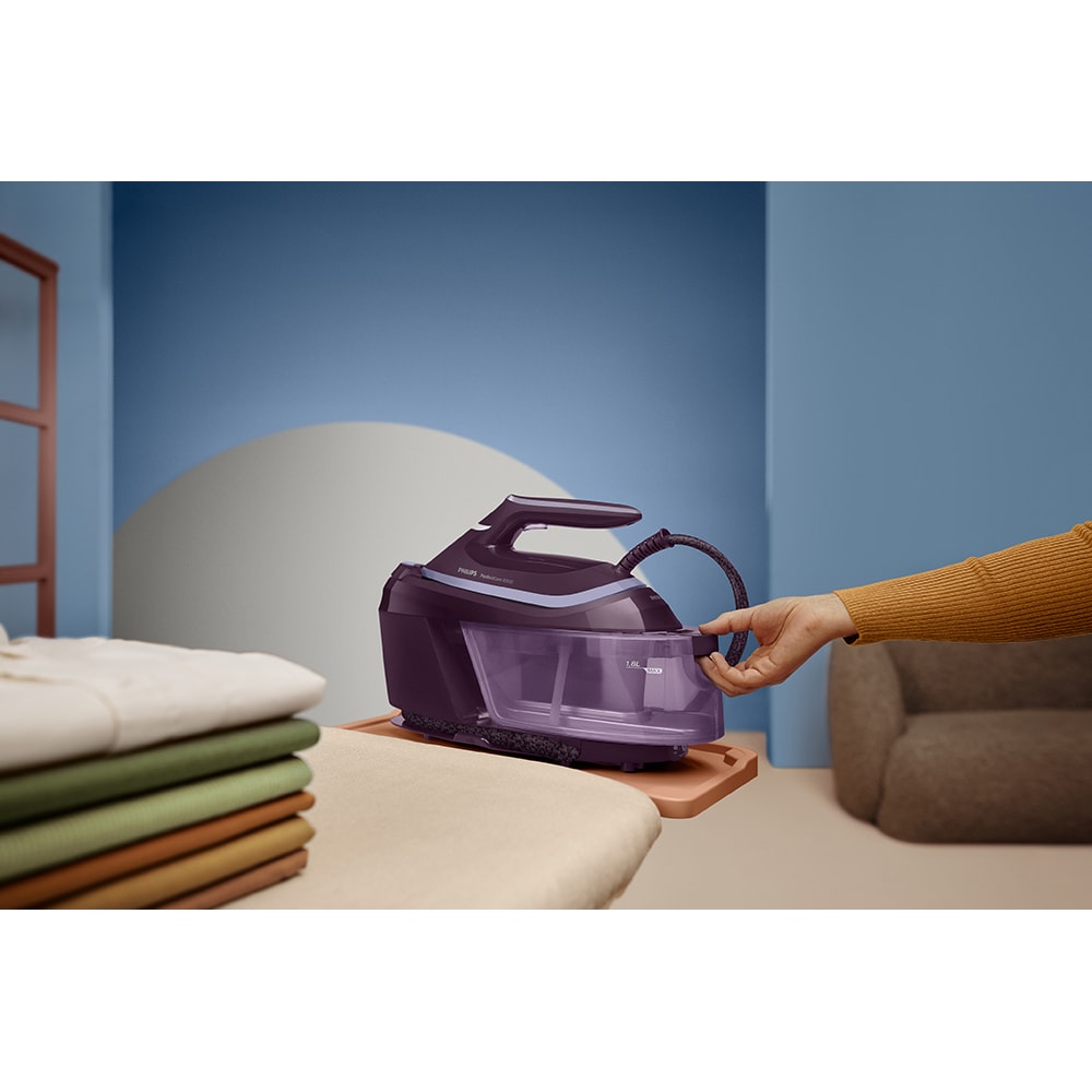 Statie de calcat PHILIPS PerfectCare Seria 6000 PSG6023/30, 2400W, 500g/min, 1.8l, talpa SteamGlide Plus, mov