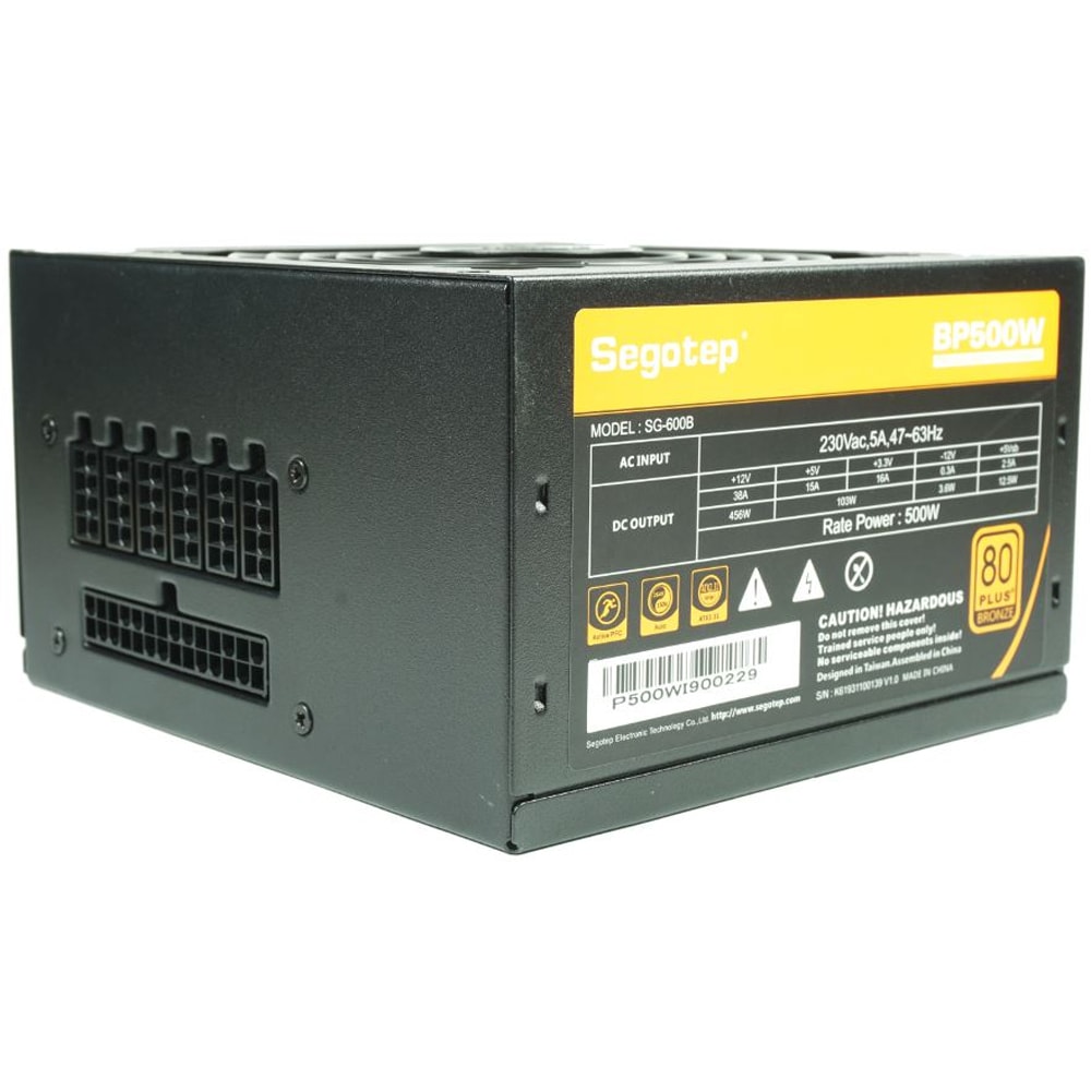 Sursa de alimentare SEGOTEP SG-600B, 500W, 120mm, 80 PLUS Bronze, Full Modular