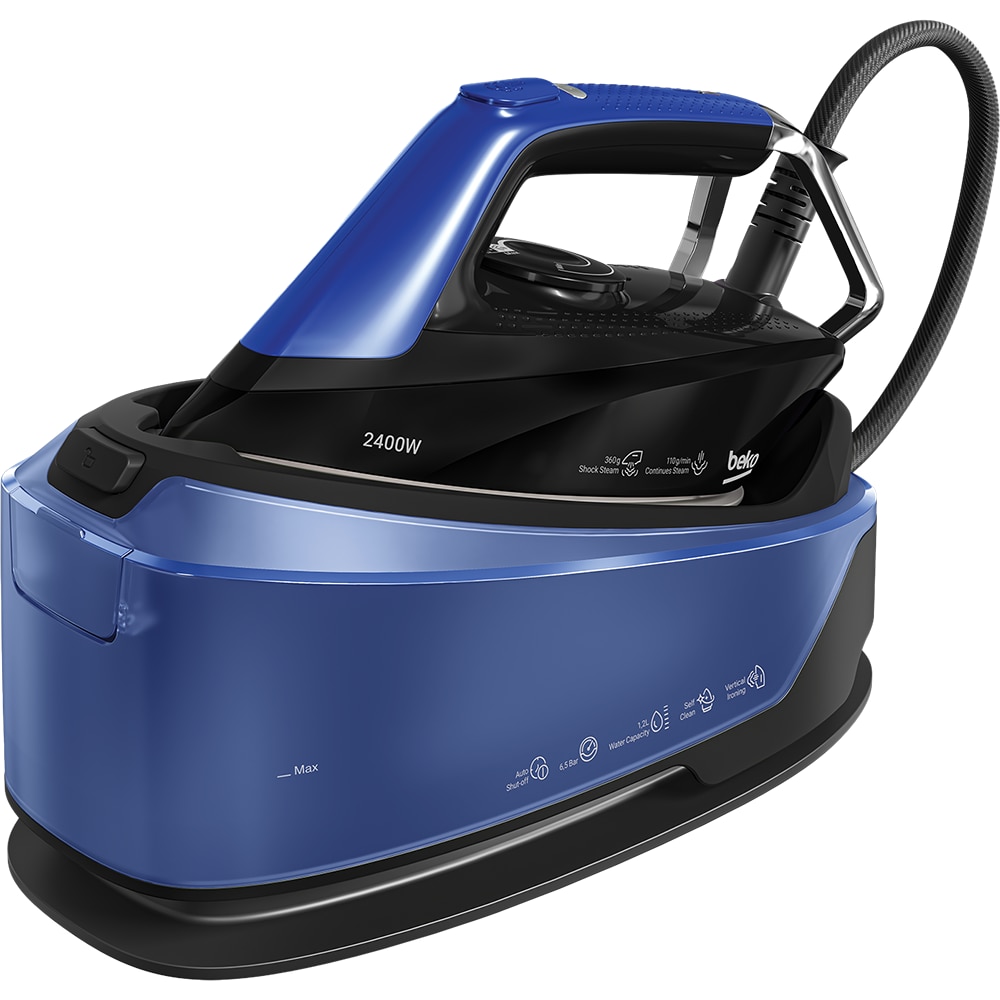 Statie de calcat BEKO SGA7124D, 2400W, 360g/min, 2.4l, talpa SoftGlide, albastru-negru