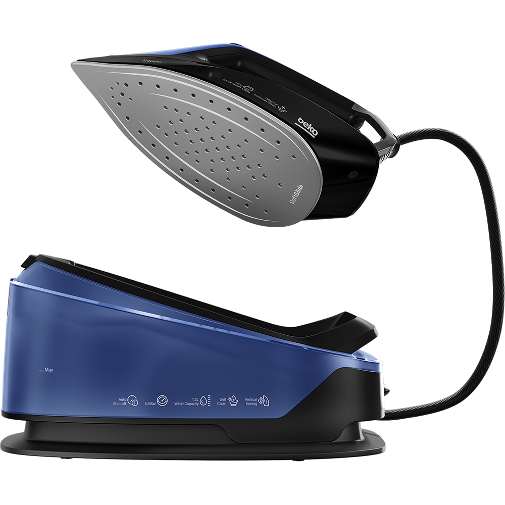 Statie de calcat BEKO SGA7124D, 2400W, 360g/min, 2.4l, talpa SoftGlide, albastru-negru