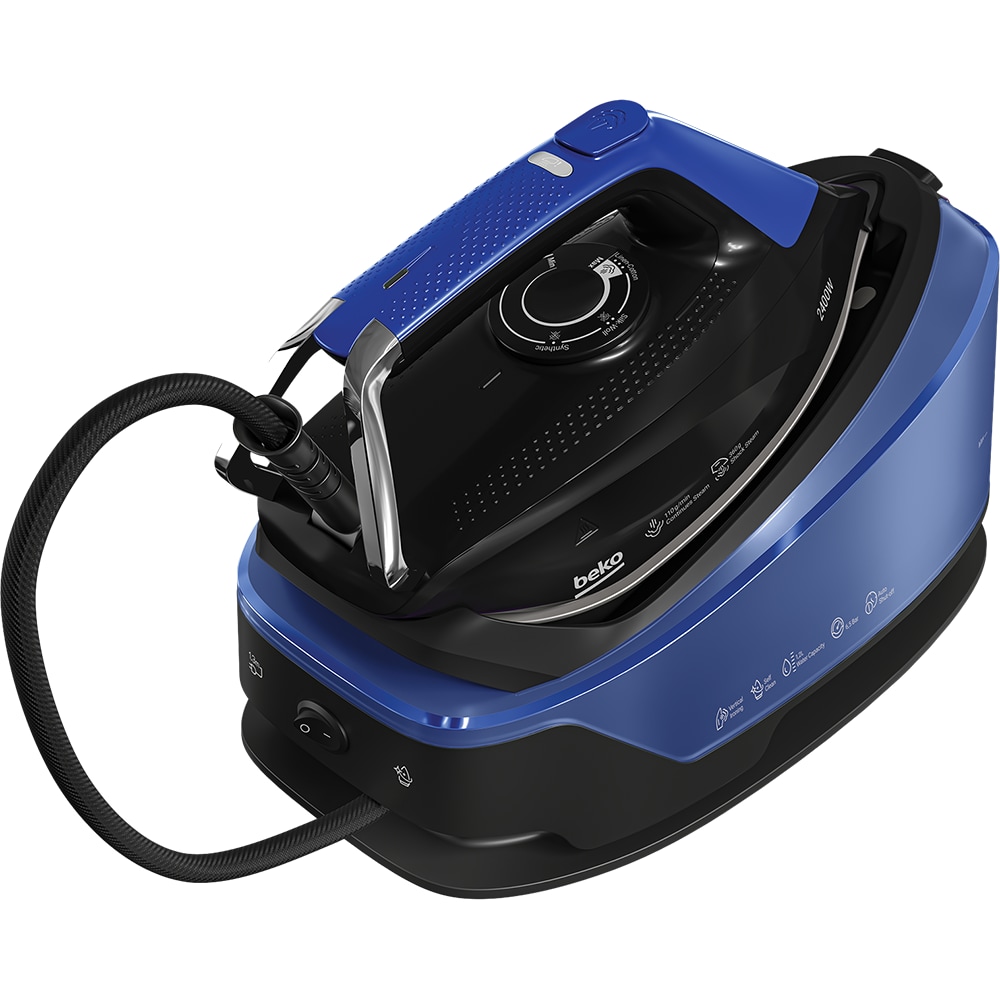 Statie de calcat BEKO SGA7124D, 2400W, 360g/min, 2.4l, talpa SoftGlide, albastru-negru