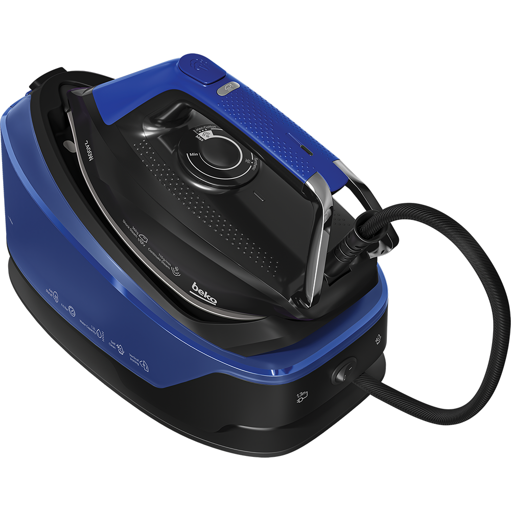 Statie de calcat BEKO SGA7124D, 2400W, 360g/min, 2.4l, talpa SoftGlide, albastru-negru