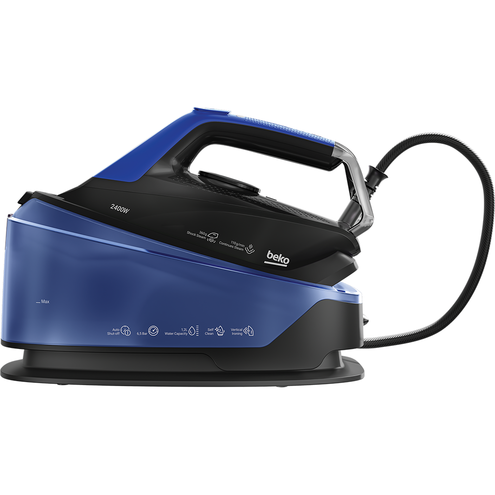 Statie de calcat BEKO SGA7124D, 2400W, 360g/min, 2.4l, talpa SoftGlide, albastru-negru