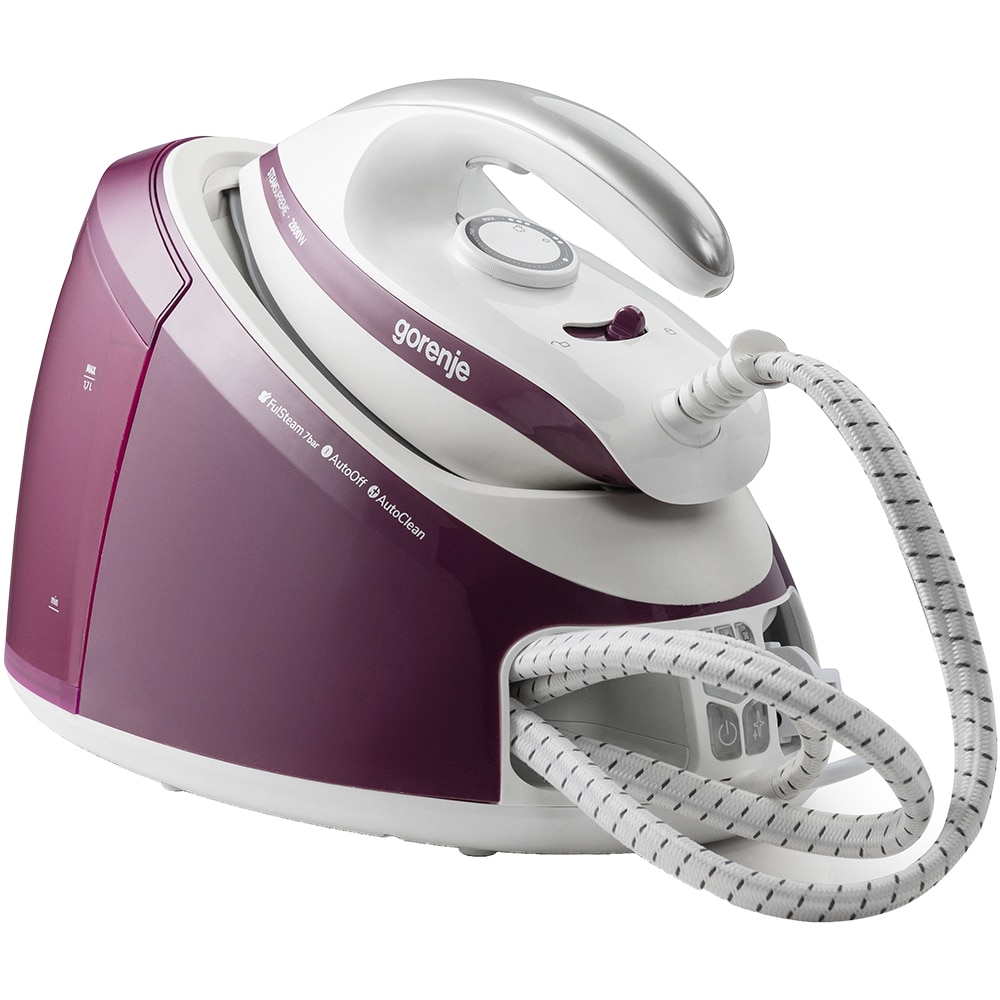 Statie de calcat GORENJE SGD2800WV, 2800W, 500g/min, 1700ml, talpa ceramica, visiniu-alb