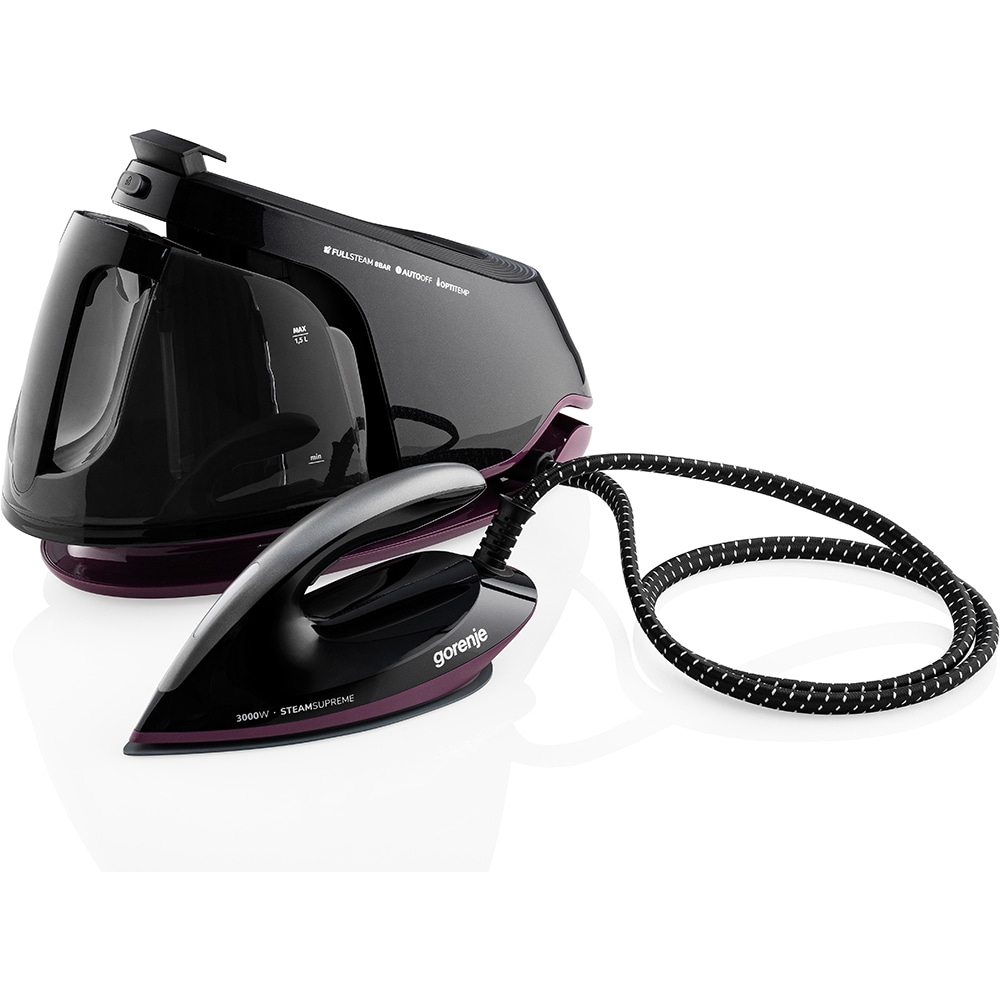 Statie de calcat GORENJE SGD3000BKV, 3000W, 480g/min, 1500ml, talpa ceramica, negru-mov