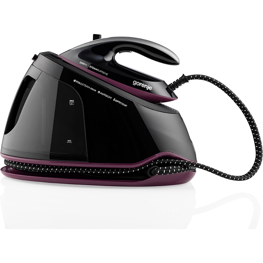 Statie de calcat GORENJE SGD3000BKV, 3000W, 480g/min, 1500ml, talpa ceramica, negru-mov