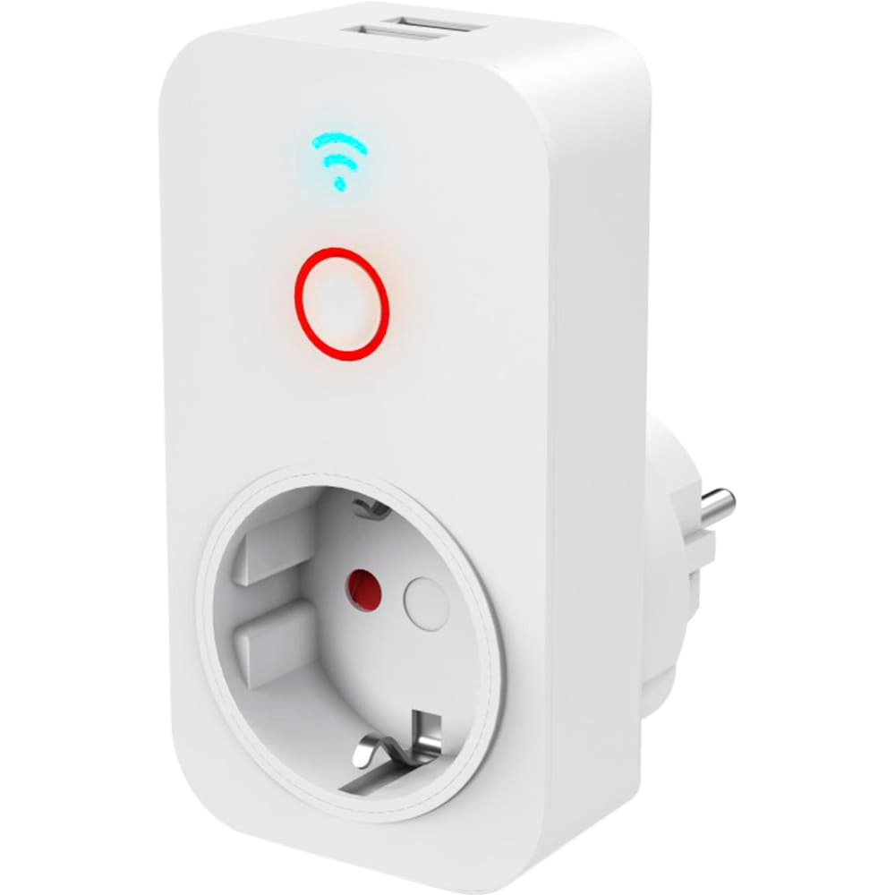 Priza inteligenta HAMA 00176612, 2 x USB-A, Wi-Fi, 2300W, 10A, alb