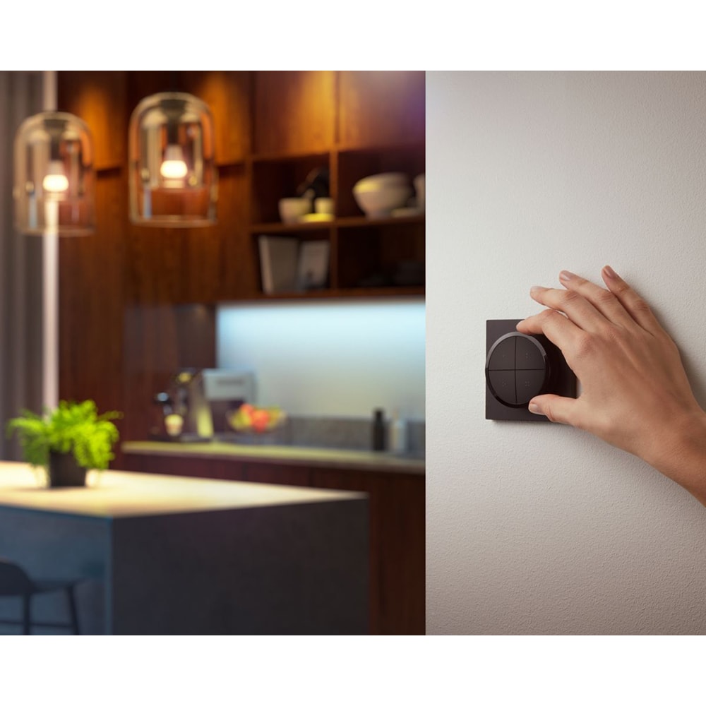 Intrerupator smart PHILIPS HUE Tap 8719514440937, 4 butoane configurabile, Wi-Fi, Touch, negru