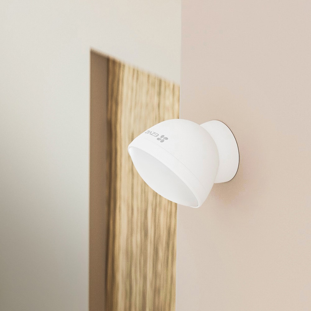 Senzor miscare EZVIZ T1C, Wi-Fi, ZigBee, Reglabil la 360, Detectarea miscarii umane, alarma anti-falsificare, Alerte instantanee, alb